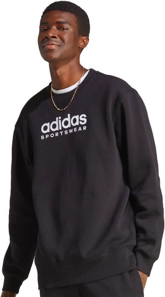 adidas Sportswear Mens All SZN Fleece Graphic Sweatshirt - Black - XL