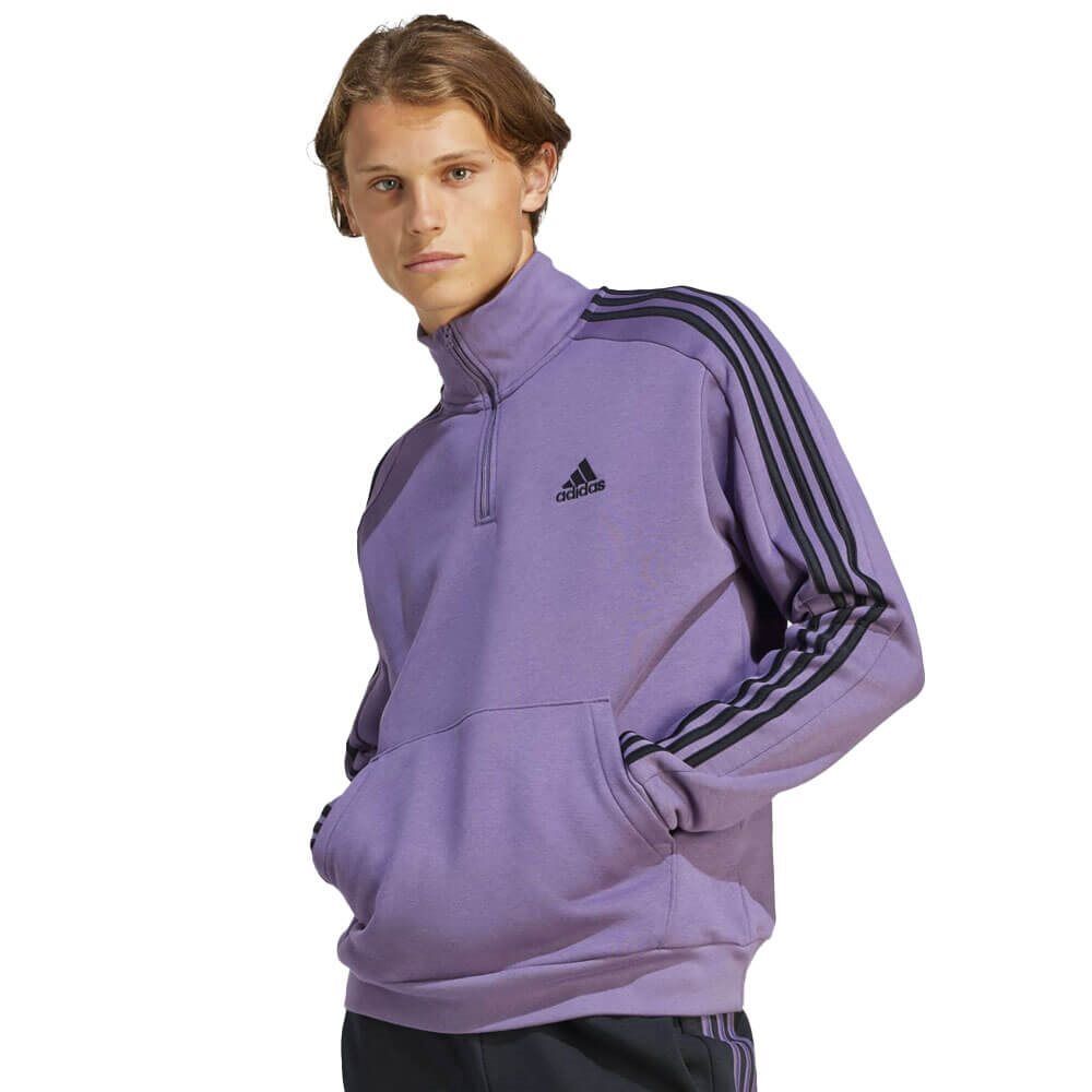 adidas Sportswear Mens 3-Stripes 1/4 Zip Sweatshirt - Shavio - XL