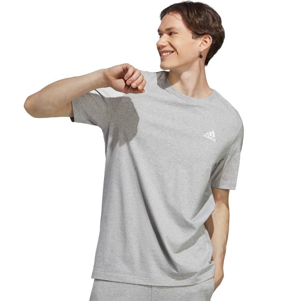 adidas Sportswear Mens Embroidered Logo Jersey T-Shirt - Grey - M