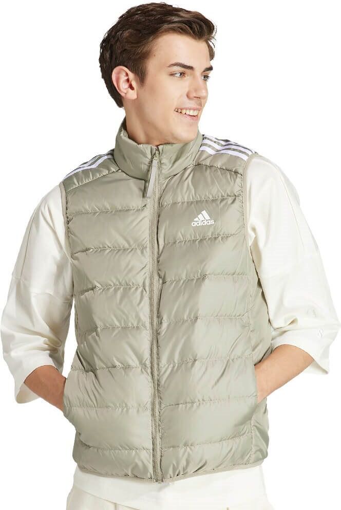 adidas Sportswear Mens Light Down Gilet - Silver Pebble - L