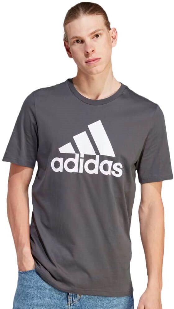 adidas Sportswear Mens Single Jersey Big Logo T-Shirt - Solid Grey - XS