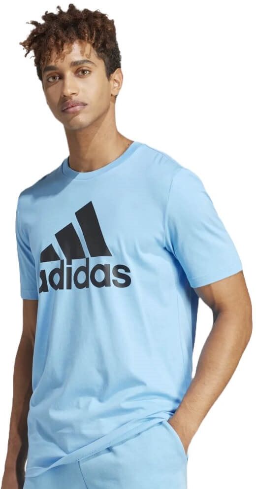 adidas Sportswear Mens Single Jersey Big Logo T-Shirt - Blue - XS