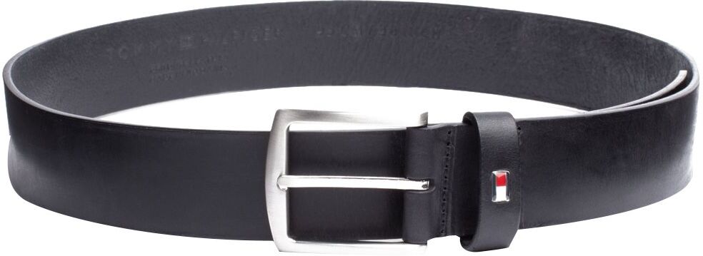 Tommy Hilfiger Mens Denton Flag Logo Leather Belt - Black - 95