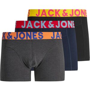 Jack And Jones Mens Cotton Stretch 3-Pack Trunks - Crazy - M