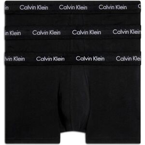 Calvin Klein Mens Cotton Stretch 3-Pack Low Rise Trunks - Black - M