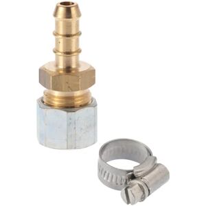 Calor 8mm Gas Hose Nozzle x 10mm Compression and Jubilee Clips