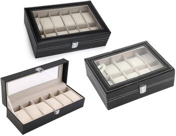 Groupon Goods Global GmbH PU Leather Watch Display Storage Box for 6, 10 or 12 Watches