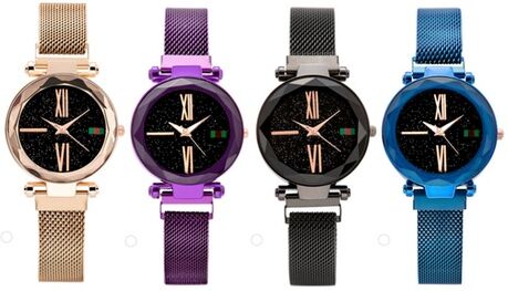 Groupon Goods Global GmbH One or Two Black Face Magnetic Buckle Watches