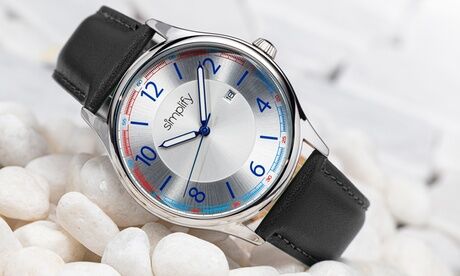 Groupon Goods Global GmbH Simplify The 6900 Men's Genuine Leather Watch with Date Groupon Goods Global GmbH Simplify The 6900 Men's Genuine Leather Watch with Date