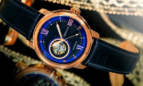 Groupon Goods Global GmbH Heritor Automatic Maxim Semi-Skeleton Men's Watch with Genuine Leather Strap With Free Delivery Groupon Goods Global GmbH Heritor Automatic Maxim Semi-Skeleton Men's Watch with Genuine Leather Strap With Free Delivery