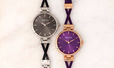 Groupon Goods Global GmbH Bertha Amanda Criss-Cross Watch With Free Delivery Groupon Goods Global GmbH Bertha Amanda Criss-Cross Watch With Free Delivery