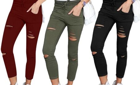 Groupon Goods Global GmbH Women's Drawstring High Waist Pencil Pants Groupon Goods Global GmbH Women's Drawstring High Waist Pencil Pants