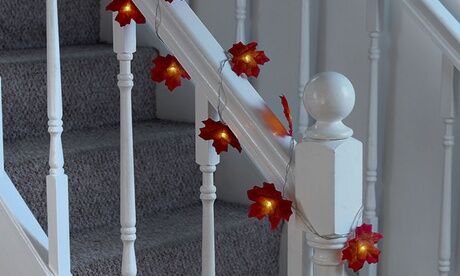 Groupon Goods Global GmbH Pack of One, Two or Three Ten-LED Maple Leaf String Lights Groupon Goods Global GmbH Pack of One, Two or Three Ten-LED Maple Leaf String Lights
