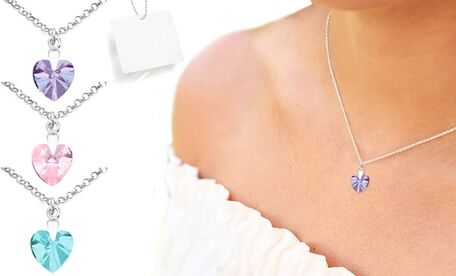 Groupon Goods Global GmbH One, Two or Three Ah! Jewellery Silver Heart Necklaces with Crystals from Swarovski® Groupon Goods Global GmbH One, Two or Three Ah! Jewellery Silver Heart Necklaces with Crystals from Swarovski®