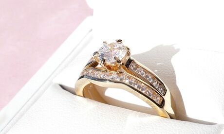 Groupon Goods Global GmbH Ah! Jewellery Gold Channel Eternity Band Ring Set Groupon Goods Global GmbH Ah! Jewellery Gold Channel Eternity Band Ring Set