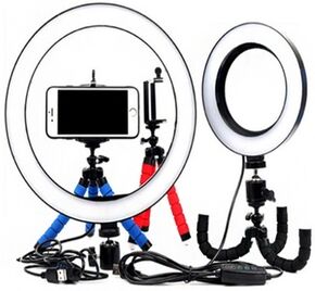 Groupon Goods Global GmbH 16cm or 26cm Five-Piece Dimmable LED Selfie Ring Light Set