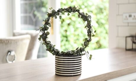 Groupon Goods Global GmbH String of Hearts Houseplant on a Hoop with Decorative Pot Groupon Goods Global GmbH String of Hearts Houseplant on a Hoop with Decorative Pot