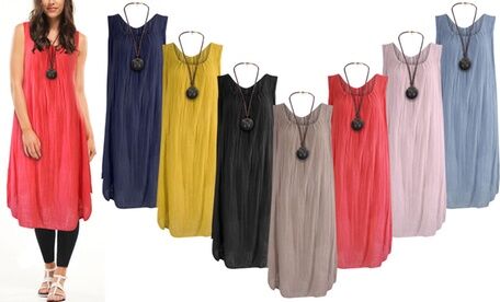 Groupon Goods Global GmbH A-Line Dress with Necklace