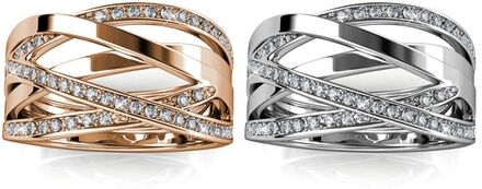 Groupon Goods Global GmbH One or Two Criss-Cross Rings made with Crystals from Swarovski® Groupon Goods Global GmbH One or Two Criss-Cross Rings made with Crystals from Swarovski®