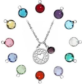 Groupon Goods Global GmbH Hollow Heart Birthstone Necklace Groupon Goods Global GmbH Hollow Heart Birthstone Necklace