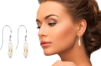 Groupon Goods Global GmbH One, Two or Three Pairs of Ah! Jewellery Sterling Silver Raindrop Earrings Made with Crystals From Swarovski®