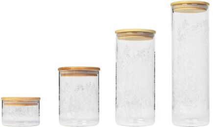 Groupon Goods Global GmbH Cambridge Spring Meadow Storage Preserving Glass Jar with Bamboo Lid