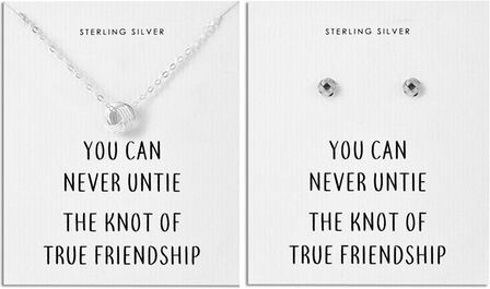 Groupon Goods Global GmbH Philip Jones Sterling Silver Quote Earrings, Necklace or Set