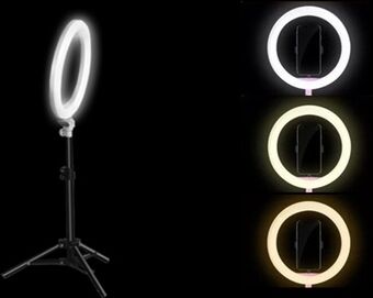 Groupon Goods Global GmbH Beauty Ring Light with Adjustable 50cm or 170cm Stand Groupon Goods Global GmbH Beauty Ring Light with Adjustable 50cm or 170cm Stand