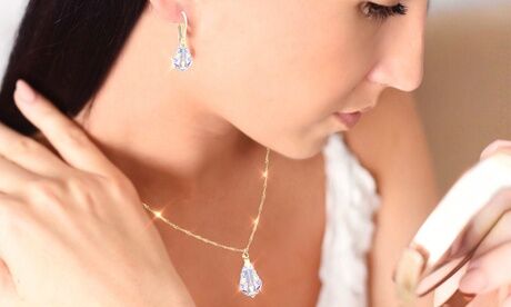 Groupon Goods Global GmbH Ah! Jewellery Baroque Necklace, Earrings or Set Adorned with Crystals from Swarovski®
