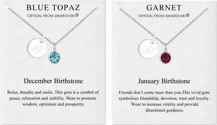 Groupon Goods Global GmbH Philip Jones December or January Initial Birthstone Necklace with Crystals from Swarovski® Groupon Goods Global GmbH Philip Jones December or January Initial Birthstone Necklace with Crystals from Swarovski®