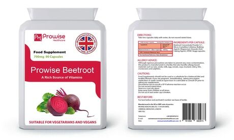 Groupon Goods Global GmbH 90 Prowise Healthcare  Capsules of Beetroot Supplement
