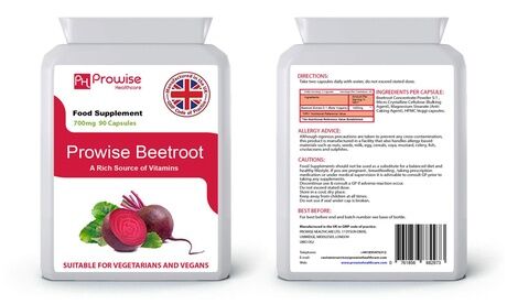 Groupon Goods Global GmbH 90 Prowise Healthcare  Capsules of Beetroot Supplement Groupon Goods Global GmbH 90 Prowise Healthcare  Capsules of Beetroot Supplement