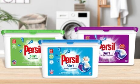 Groupon Goods Global GmbH Three or Six Packs of Persil Caps Triotube 24.5ml, up to 38 Washes Groupon Goods Global GmbH Three or Six Packs of Persil Caps Triotube 24.5ml, up to 38 Washes