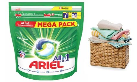 Groupon Goods Global GmbH 51 or 102 Ariel All in-One Pods Original Washing Capsules