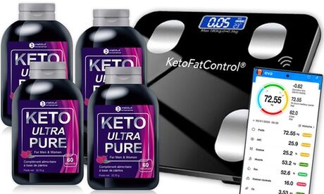 Groupon Goods Global GmbH 240 or 720 Capsules of Keto Ultra Pure with Connected Balance Scale Free With Free Delivery