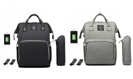 Groupon Goods Global GmbH Large Capacity Backpack for Baby Essentials with USB Slot