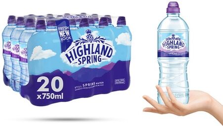 Groupon Goods Global GmbH 20- or 40-Bottle Highland Spring Still Sportscap Water Case 750ml Groupon Goods Global GmbH 20- or 40-Bottle Highland Spring Still Sportscap Water Case 750ml