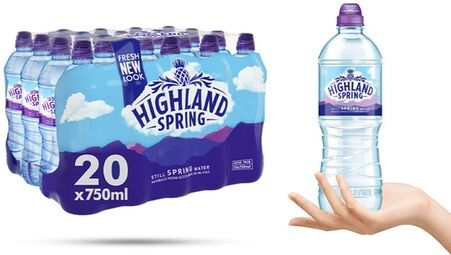 Groupon Goods Global GmbH 20- or 40-Bottle Highland Spring Still Sportscap Water Case 750ml