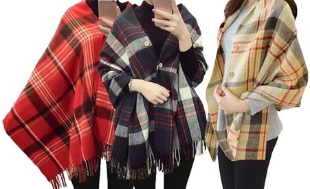 Groupon Goods Global GmbH One, Two or Three Button Tartan Scarves Groupon Goods Global GmbH One, Two or Three Button Tartan Scarves