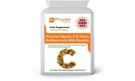 Groupon Goods Global GmbH 90 Capsules of Vitamin C 1000mg with Rosehip and Bioflavonoids Groupon Goods Global GmbH 90 Capsules of Vitamin C 1000mg with Rosehip and Bioflavonoids