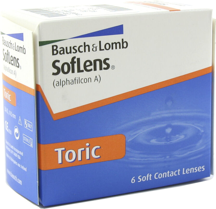 Bausch & Lomb Soflens Toric (6 Contact Lenses), Bausch & Lomb, Toric Monthly Lenses for Astigmatism, Alphafilcon A