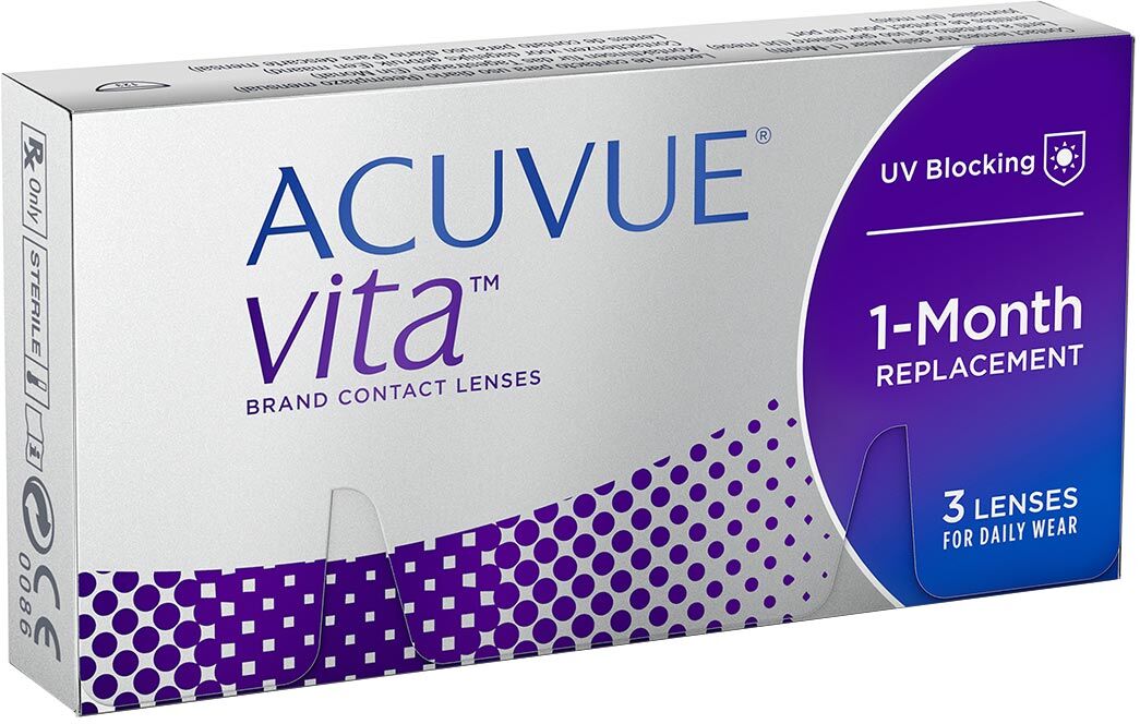 Acuvue Vita (3 Contact Lenses), Monthly Disposables by Johnson & Johnson, Silicone Hydrogel Acuvue Vita (3 Contact Lenses), Monthly Disposables by Johnson & Johnson, Silicone Hydrogel