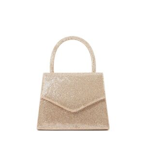 Forever New Women's Skye Sparkle Top-Handle Bag in Soft Gold Polyester/Glass/Polyester