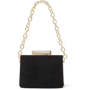 Forever New Women's Davina Sparkle-Clasp Clutch Bag in Black Outer/Polyester