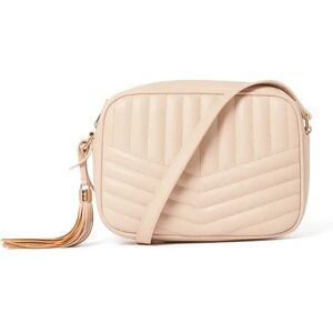 Forever New Women's Signature Quinn Quilted Camera Bag in Nude Polyurethane/Polyester