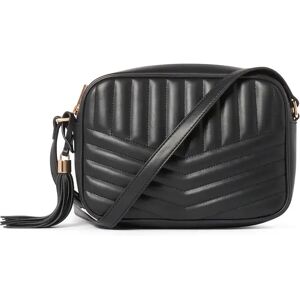 Forever New Women's Signature Quinn Quilted Camera Bag in Black Polyurethane/Polyester