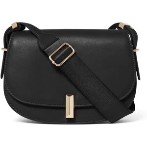 Forever New Women's Amber Saddle Bag in Black Polyurethane/Polyester