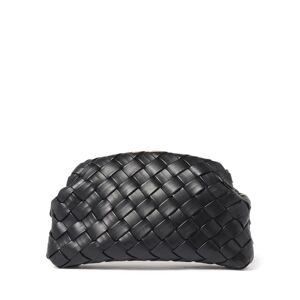 Forever New Women's Winifred Weave Clutch Bag in Black Polyurethane/Polyester