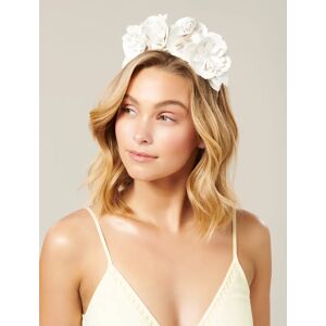 Forever New Women's Penelope PU Flower Bud Crown Fascinator in White Polyurethane/Polyester/Iron