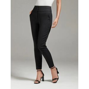 Forever New Women's Georgia High Waist Full Length Pants in Black, Size 14 Cotton/Polyamide/Elastane